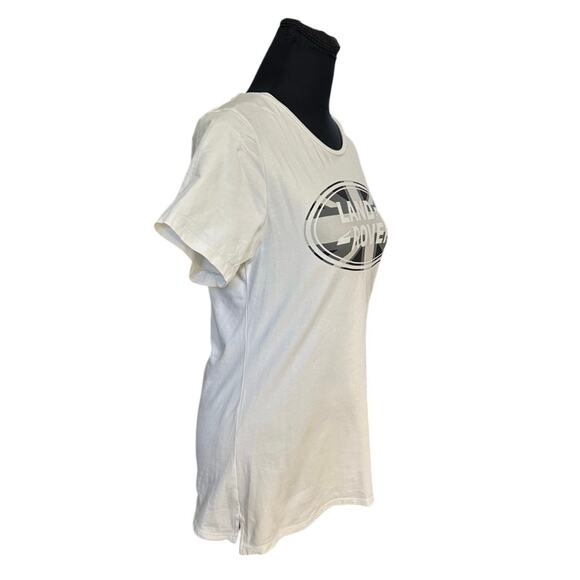 Land Rover White Union Jack Logo Cotton T-Shirt Size S - Picture 2 of 8